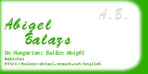abigel balazs business card